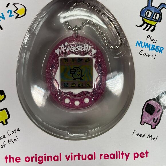 2021 Bandai Tamagotchi Gen 2 Original Virtual Reality Pet Pink Glitter Case NEW - Picture 2 of 10